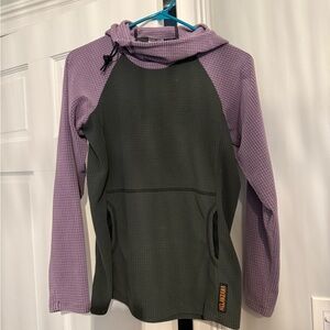 Melanzana purple and gray micro grid v2 hoodie